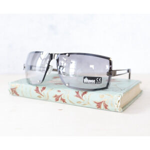 Vintage Y2K sunglasses 1990s Matrix Agent Eyewear Grunge Goth Semi Wraparound